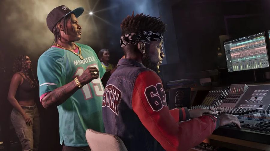 Sessione in uno studio di registrazione, screenshot ufficiale GTA VI